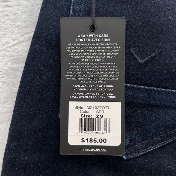 NEW HUDSON Mens Blake Slim Straight Zip Fly Jeans Size 29 NWT Seri 0076 .. - Picture 2 of 13